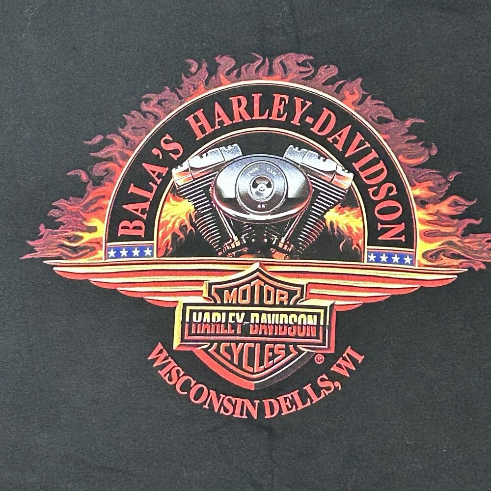 Harley Davidson Vintage 2005 Dual Graphic Black T-Shirt Men‎ Size 3X Wisconsin